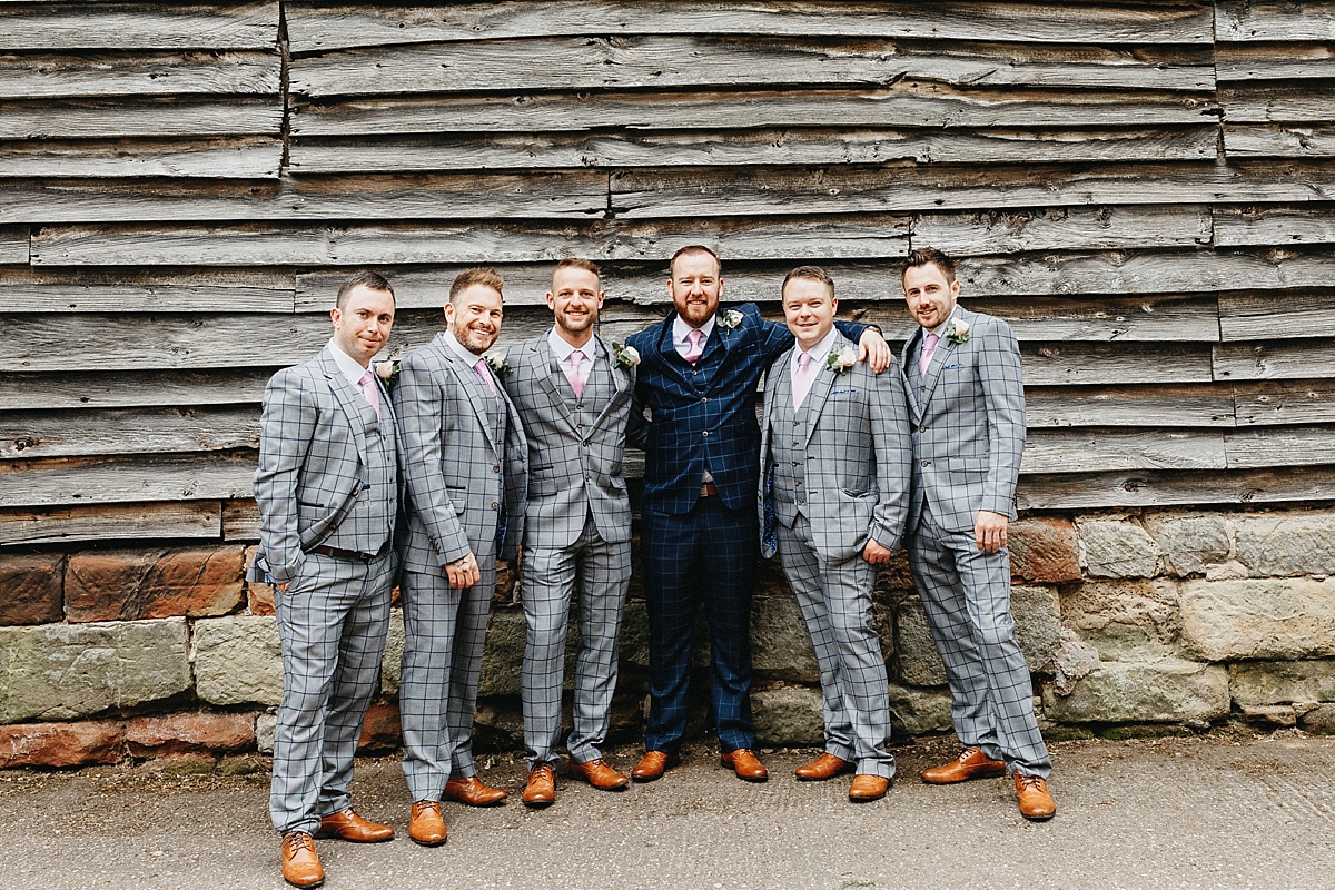 Groomsmen in checked suits