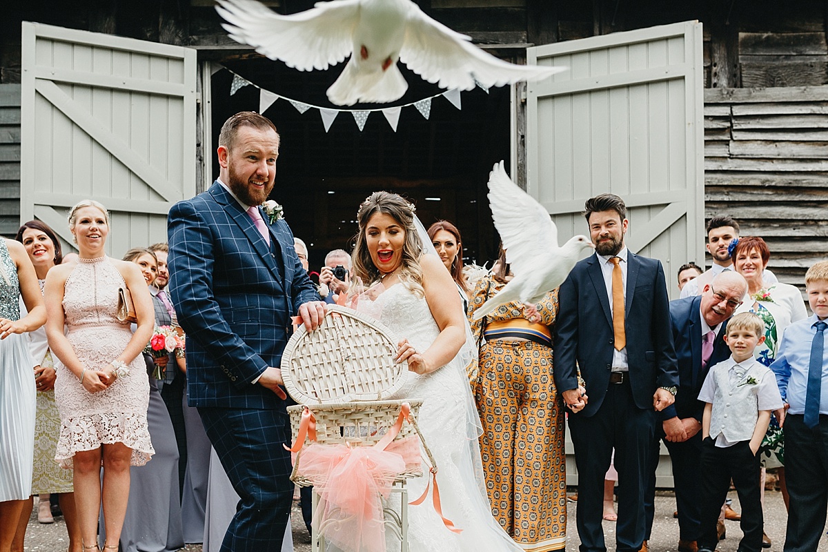 Dove release at wedding