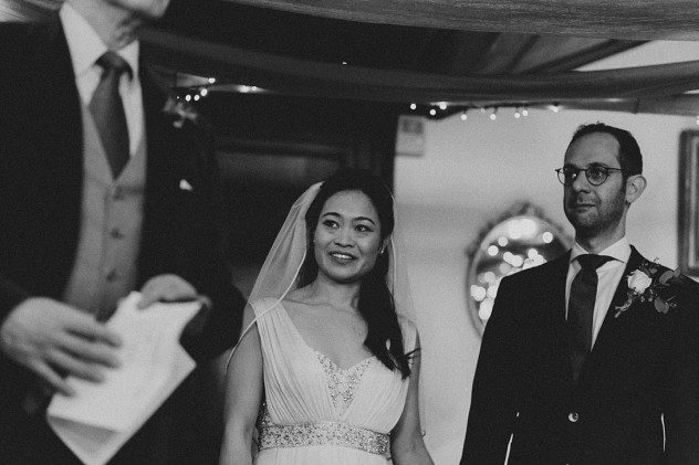 Bride and groom wedding reading