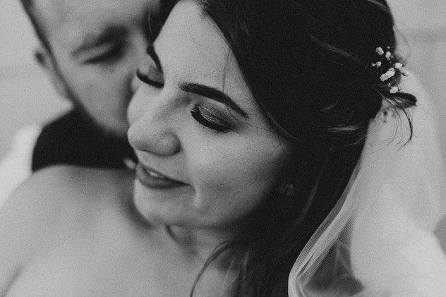 Bride and groom close up