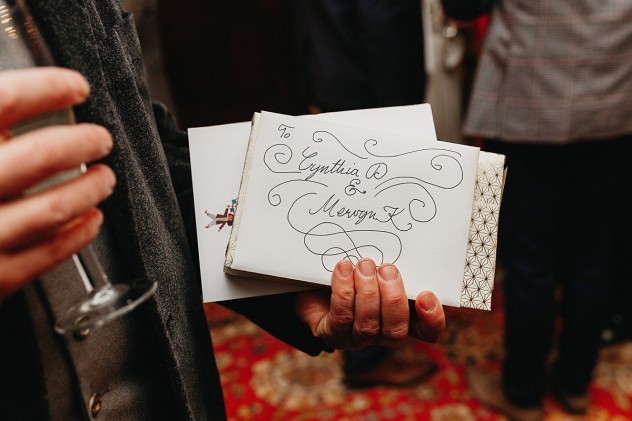Wedding card with calligraphy