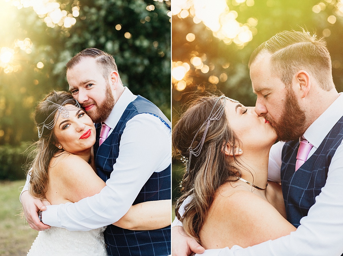 Bride and Groom golden hour portraits at pim hill barn