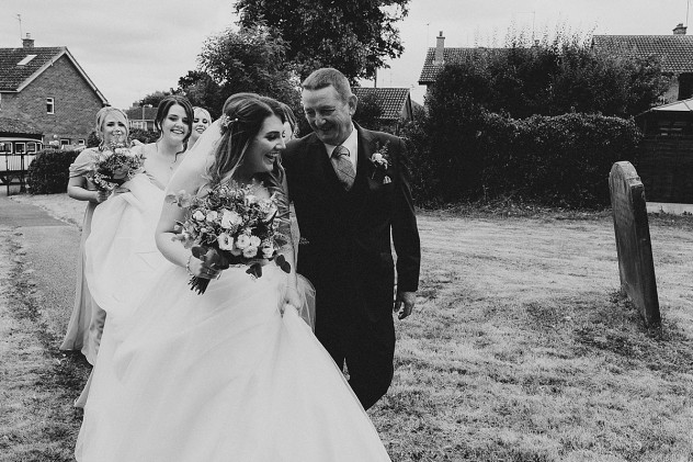 Bride and father on their way to church