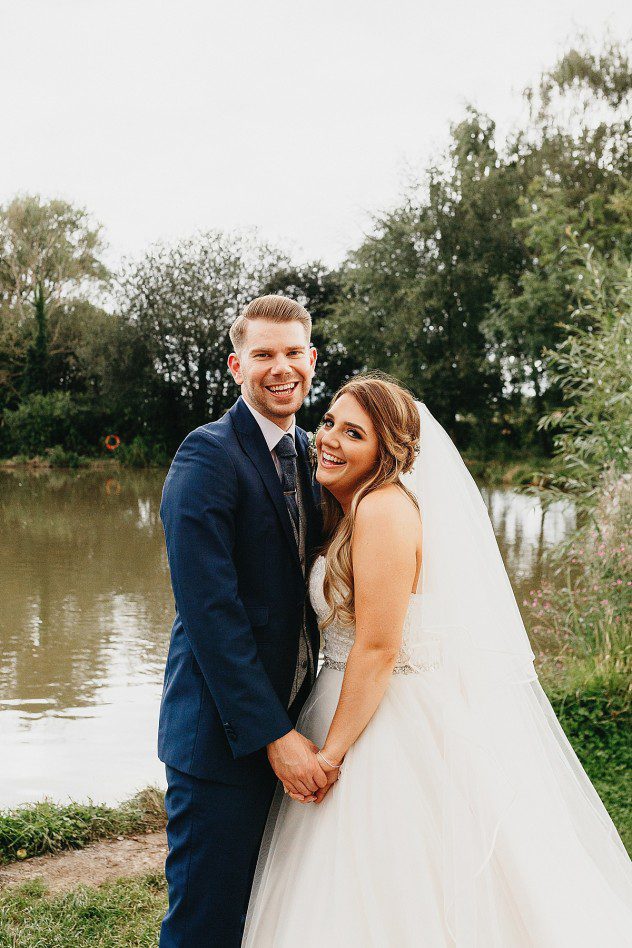 Bride and Groom in the grounds of Blakelands Country House