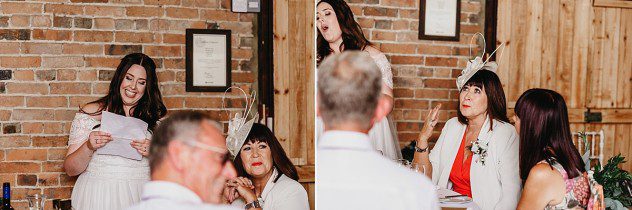 Wedding speeches at Dovecote Events, Bo Peep Farm, Adderbury, Oxfordshire