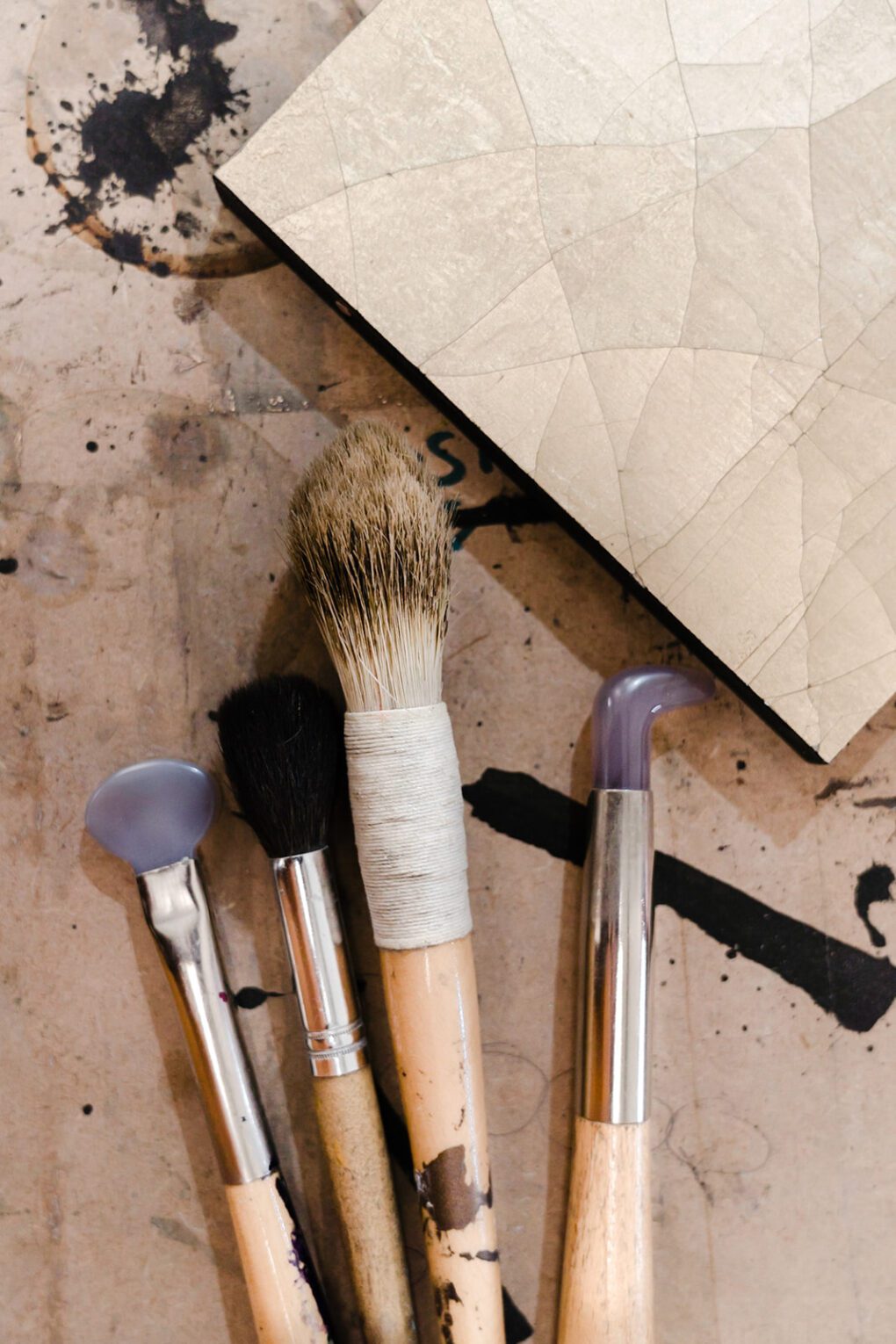 Gesso panel and artists tools