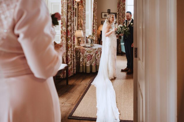 Bride and Groom take a moment post ceremony at Iscoyd Park