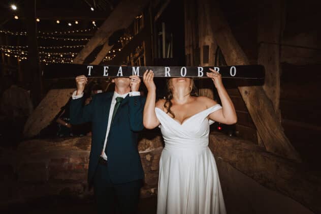 Team Robbo ski shot at Pimhill barn wedding