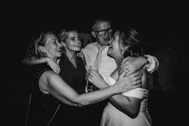 Guests dancing at Pimhill barn wedding