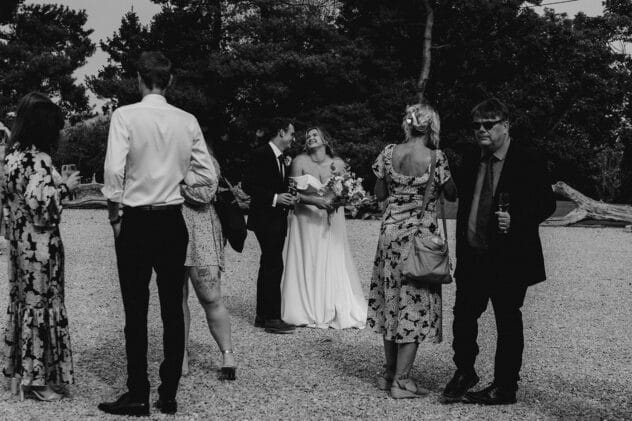 Documentary style photography of bride and groom