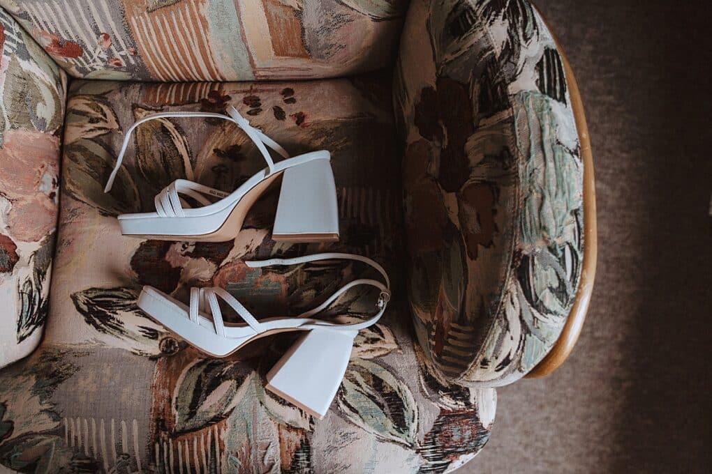 White wedding platform shoes