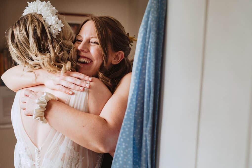 Documentary Shropshire wedding photography of candid guest interactions