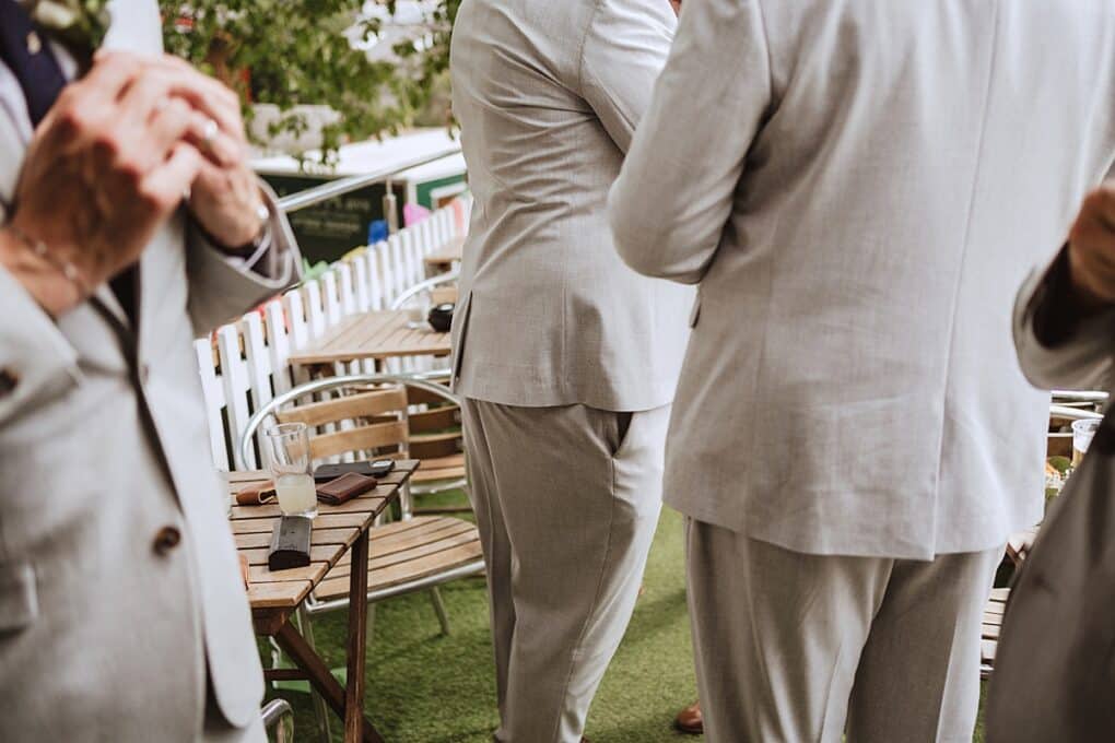 Candid Shropshire wedding photography of groomsmen