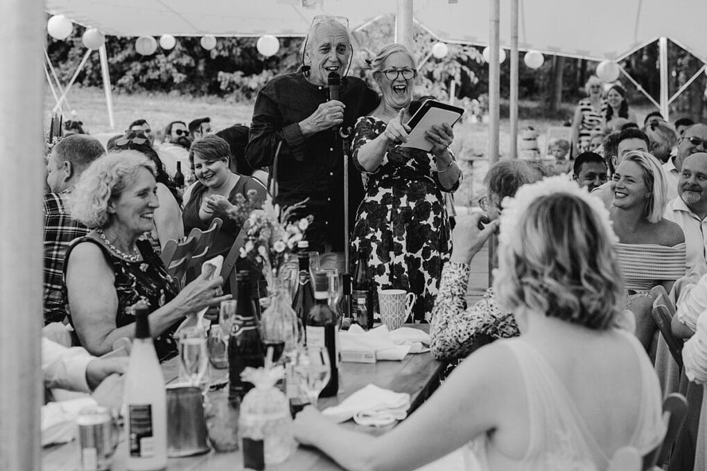 Candid Shropshire wedding photography of speeches