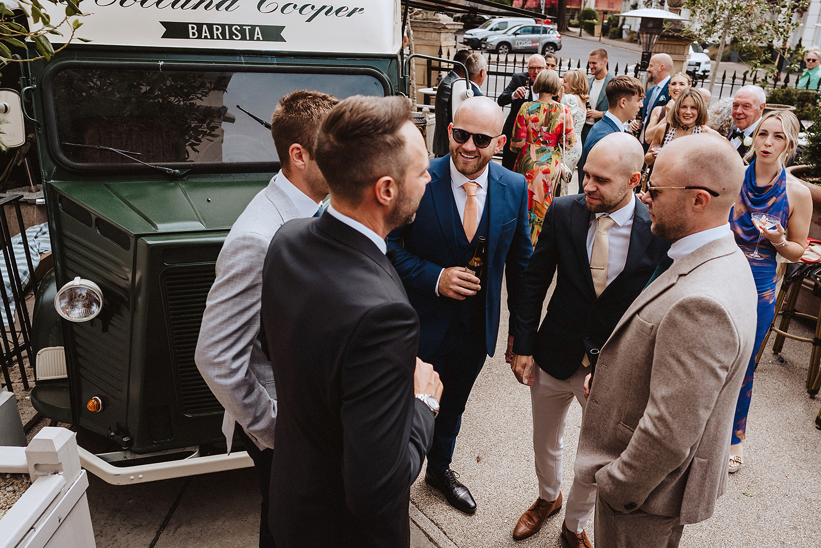 Candid photo of guests on the terrace at No131 The Promenade, Cheltenham