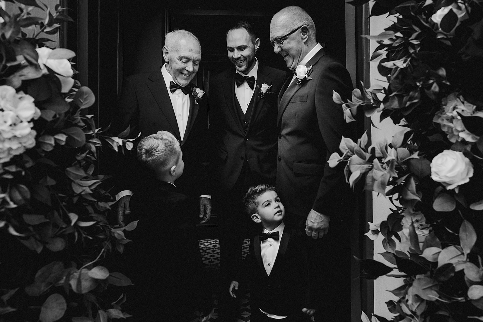 Candid wedding party group photo at No. 131 The Promenade