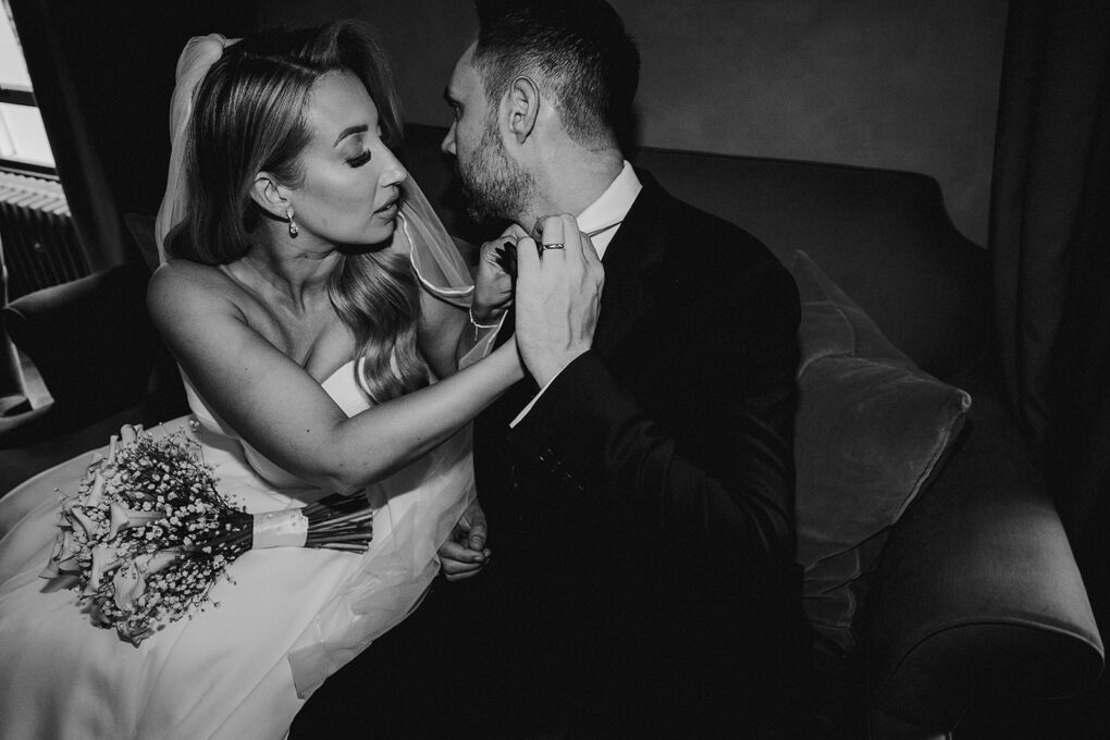 Candid documentary moment of Tara and Sam at their No. 131 Cheltenham wedding