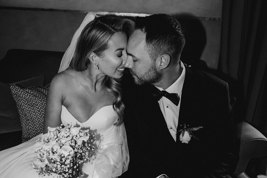 Candid documentary moment of Tara and Sam at their No. 131 Cheltenham wedding