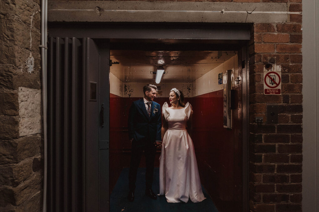Non-traditional at industrial warehouse wedding during a spring wedding in Halifax